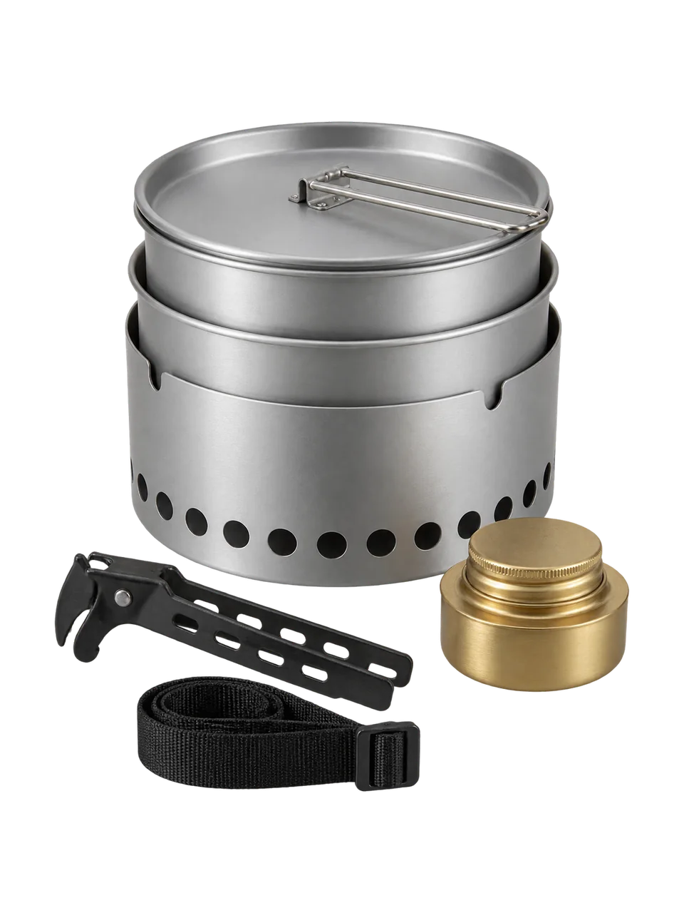 Peat & Pine Alder Spirit Stove Set in Silver