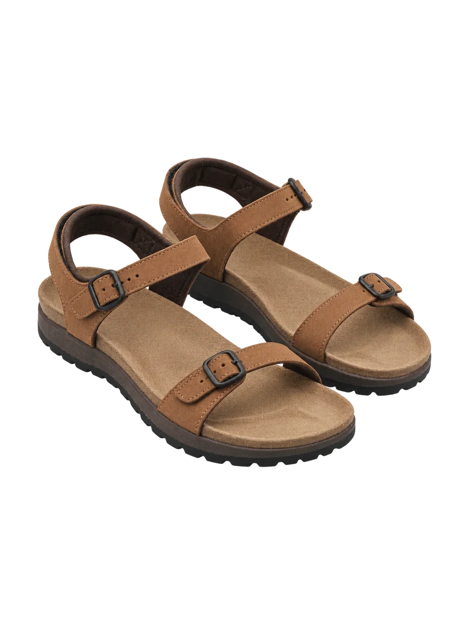 Wayfell Women's Stake Leather Walking Sandal in Tan