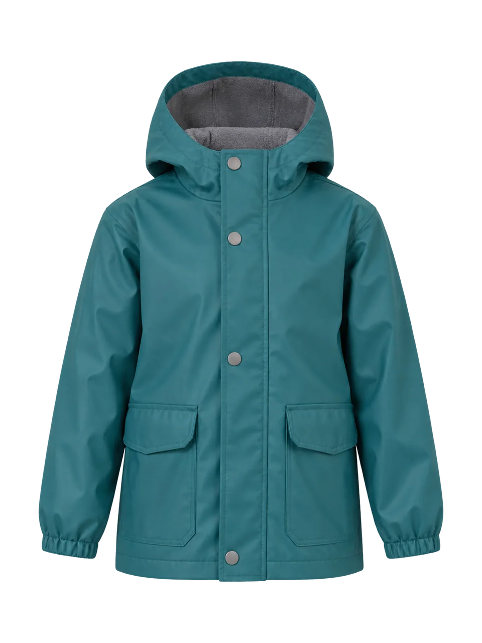 Tystie Kids' Haar Fleece-Lined Rain Jacket in Teal