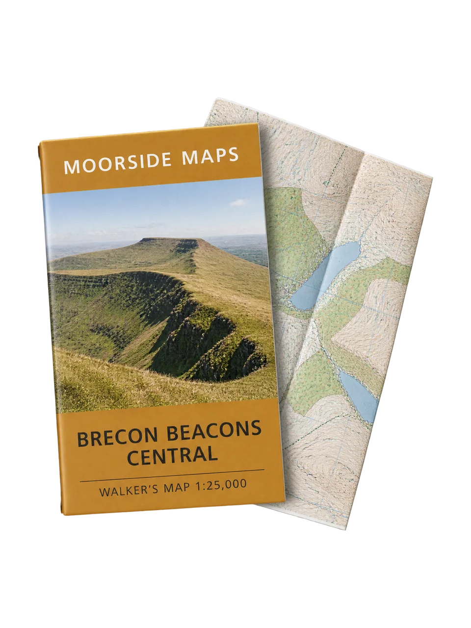 Moorside Maps Brecon Beacons Central Walker's Map 1:25,000 in Ochre