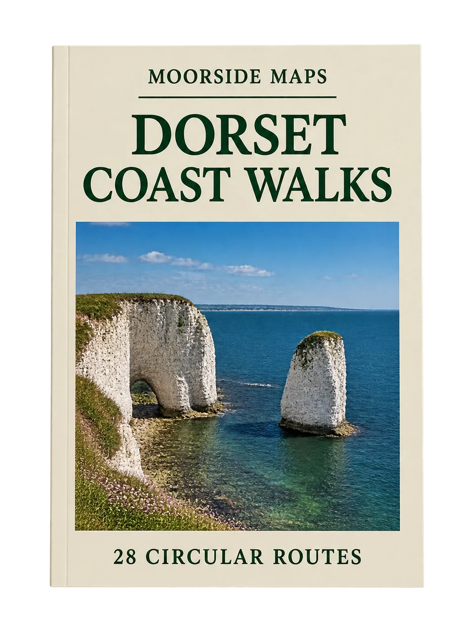 Moorside Maps Dorset Coast Walks Guidebook in Cream