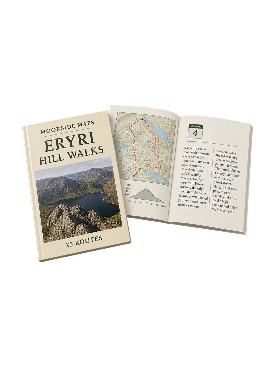 Moorside Maps Eryri Hill Walks Guidebook in Cream